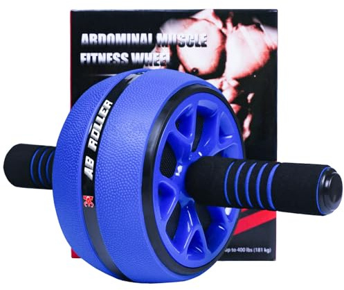 A.F.N.A.L AB Wheel Roller, Exercise Abdominal Wheel Fitness for Gym & Home, Work-out Strength-Training Equipment with Knee Pad, Blue