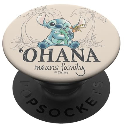Disney Lilo & Stitch Ohana Means Family Sketch Logo PopSockets PopGrip Adhésif