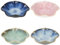 XCRPRT Juego de 4 cuencos de cerámica japonesa, para salsas de gres, con forma de flor, para sushi, salsas, aperitivos, aceite y salsa de soja (11 cm)