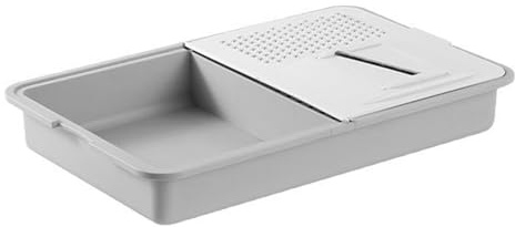 Kitchen Slicer With Plastic Drain Function Vegetable Fruit Cutter Chopper Board For Home Cooking Utensils Nzj239 (White, 5.3X34.9X21.9CM)