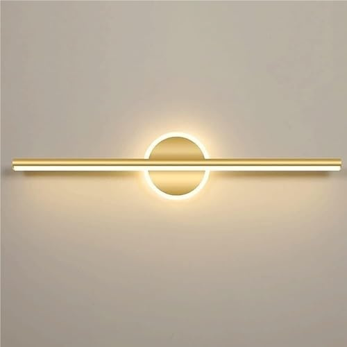 LYOUAE Spiegelleuchte Spiegellampe Moderne, Schlichte Wandleuchte aus goldenem Metall for das Bad, LED, 3000 K, warmweiß, Schminklicht, Schminkspiegel, Frontlampe for Schminktisch, Schminklicht(80CM)