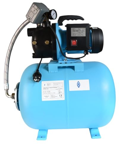 Hauswasserwerk HANDY 3000 - Wasserpumpe (3000l/h, 550W, Förderhöhe 40m) - 50L Druckkessel - Hauswasserautomat mit Druckschalter Manometer - Gartenpumpe Tragbare - Ideal für Gartenbewässerung 50 Liter