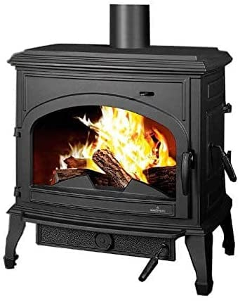 Estufa de leña BRONPI - Modelo Etna - 11.5 kW - Multifuel - Hierro fundido - Rústico - Montaje en pared - 120 m² - Interiores - Multifuel, Sistema de cristal pullizia pullito