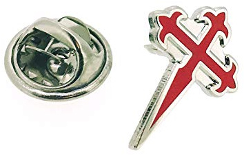 Gemelolandia | | Pin de Solapa Cruz de Santiago Plateado | Pines Originales para Regalar | para Las Camisas, la Ropa o para tu Mochila | Detalles Divertidos