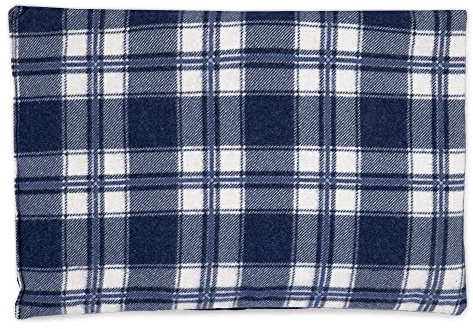 GIRAFFENLAND Körnerkissen 30 x 20 cm, Flanell karo-blau - Körner Wärmekissen für Mikrowelle und Backofen - 30x20cm, Weizen