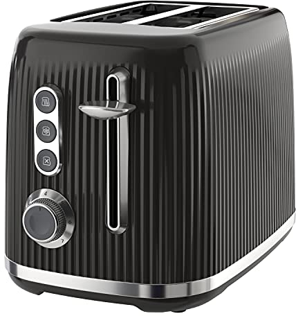 Breville Bold 2 Slice Toaster with High-Lift & Wide Slots | Black & Silver Chrome [VTR001]