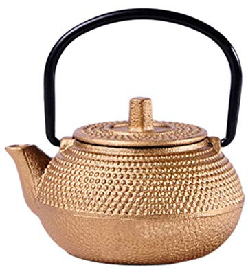 Teiera in ghisa, teiera con infusore, piccolo bollitore da tè giapponese con manico per tè sciolto (2, 83 , 75 x 1, 175 cm dorato)