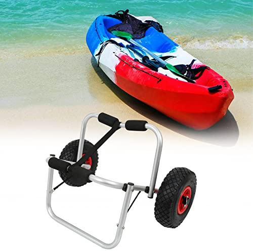 Yakimz Carrello per kayak pieghevole in alluminio, con cinghie di tensione SUP, per canoa, surf, barca pieghevole, barca da surf, barca