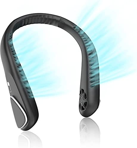 5000mAh Portable Bladeless Neck Fan - 360° Cooling with 3 Speeds, Rechargeable Hand-free for Travel, Outdoor, Home, Office, School, Camping