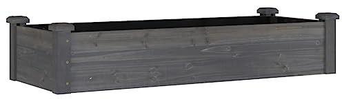 vidaXL Jardinera arriate forro madera maciza marrón abeto 120x45x25 cm