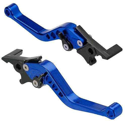 MOCNT 1 Par Motorcykelbroms Kopplingsspakar 22mm Bromsspakshandtag 7/8 tum CNC Aluminium Kopplingshandtag Dubbel Skivbromsspak Justerbar Universal Blå
