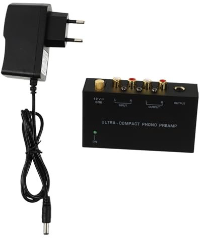 Yardenfun Preamplificatore Mini Stereo Hifi Per Giradischi Convertitore Segnali Basso Rumore Con Controllo Volume Design Compatto e Alta Qualità Audio Ottimizza La Performance Del Tuo