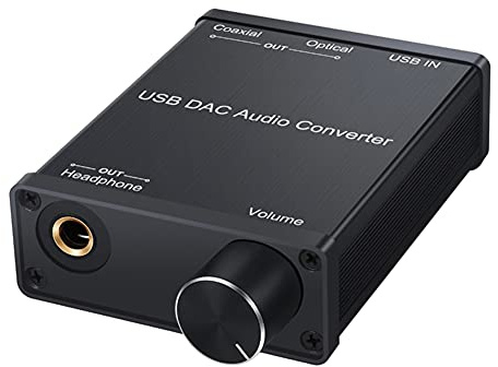 DKSooozs USB Audio Converter Adapter with Headphone Amplifier USB to Coaxial S/PDIF Digital to Analog 6.35mm Audio Sound Card