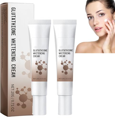 Glutathione Face Whitening Cream, Glutathione Soothing Remoisturizing Face Cream, Glutathione Skin Brightening Cream for Face, crema viso contro rughe e macchie scure (2 pezzi)