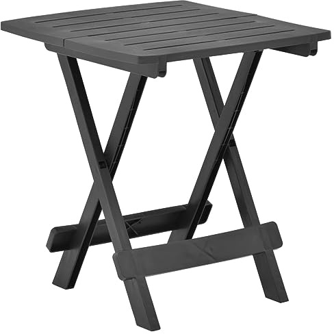 ShGaxin Gartentisch, Tisch Garten, Balkontisch, Mehrzwecktisch, Buffettisch, Biertisch, Bierzelttisch, Flohmarkttisch, Klappbar Anthrazit 45x43x50 cm Kunststoff