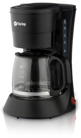 MAYA RANGE 600ml Filter Coffee Machine, 6 Cup, 1000W Coffee Maker for Instant Coffee, Espresso, Macchiato & More, Boil-Dry Protection, Anti-Drip Function, Automatic Turn-Off Feature, Black
