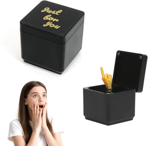 TaleMoon Caja de Regalo para Dedo Medio,Gadget para el Dedo Medio,Bromas Divertidas de Oficina,Regalo Sorpresa Original para Adultos,Cumpleaños y Fiestas Navideñas