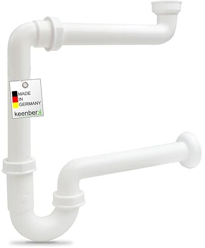 Raumsparsiphon 1 1/2 Zoll für Küchenspüle und 1 1/4 Zoll für Waschbecken mit 40 mm Anschluss Geruchsverschluss Spüle Küche Bad [Made in Germany]