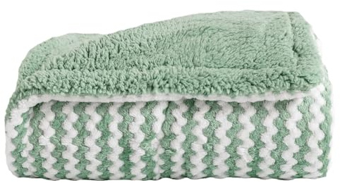 Acomoda Textil - Manta con Borreguito de Doble Cara Suave 130x160 cm Cálida y Ligera para Sofá, Sillón y Viiaje. Mantita para Cama Reversible, Elegante y Fácil de Lavar para el Hogar. (Aguamarina)