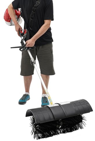Artificial Grass Brush Gasoline Powered Broom 1.7KW 8500RPM 2.3HP 2-Stroke Gasoline Lawn Sweeper with Hair Dryer Function, Artificial Grass Brush Hand Held Sweeper for Shopping Malls, Warehouses
