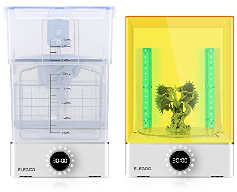ELEGOO Mercury X Bundle Große Wasch- und Aushärtemaschine für Saturn LCD SLA DLP 3D Gedruckte Modelle Harz-UV-Härtungsbox mit 360° Unterseite Lichtdrehteller