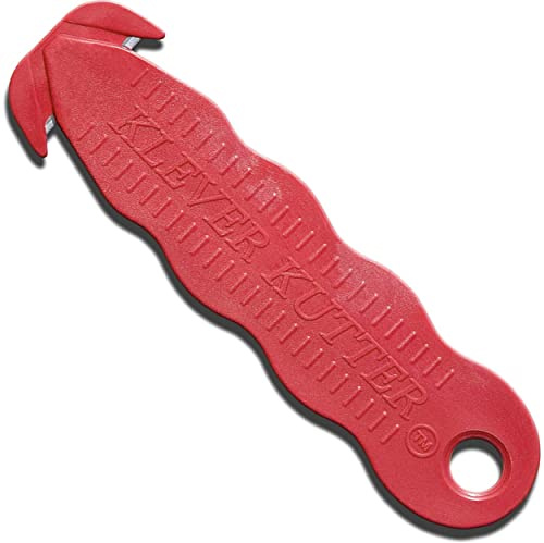 100 Safety Box Cutter Klever Kutter Utility Knife With Carbon Steel Blade - Safety Package Opener Tool Box Cutter Safex - Utility Knife Cardboard Value Pack (100, Red)