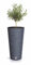Maceta de jardín cónica de plástico en Antracita – 58x30 cm – Maceta con diseño de surcos con Inserto – macetero para Plantas, Maceta, Columna Resistente a la Intemperie, para Exteriores
