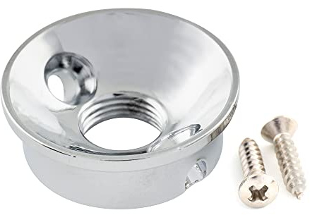 Musiclily Pro 3/8 Zoll Stahl TL Buchsenblech Klinkenbuchsenplatte Chrom | für USA/Mexico Tele Style E-Gitarre