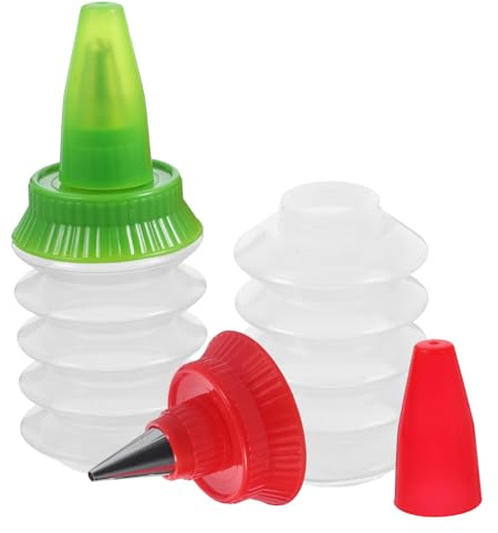 PRETYZOOM Botellas De Glaseado Para Decorar Galletas y Pasteles 2 Piezas Pp Seguro Reutilizable Diseño Portátil Para Repostería y Decoración De Postres