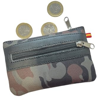 Porte-monnaie avec fermeture éclair avec anneau pour clés, petit porte-monnaie avec porte-clés pour la poche ou le sac, élégant drapeau de l'Espagne., Porte-monnaie camouflage 2c, Porte-monnaie