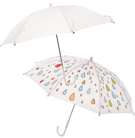Baker Ross FX997 Design Your Own Umbrellas - Pack of 2, Umbrellas to Paint and Decorate