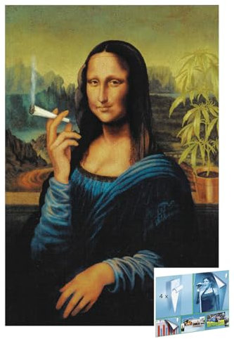 Close Up The Mona Lisa – affisch (moking) (storlek: 61 cm x 91,5 cm) (affischer och affischremsor)