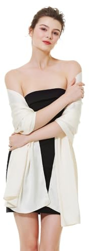 BEAUTELICATE Damen Stola Schal Damen Festlich Elegante Seide Satin Tücher Schultertuch mit Einzigartig Textur für Brautkleider Abendkleider Sommer Hochzeit