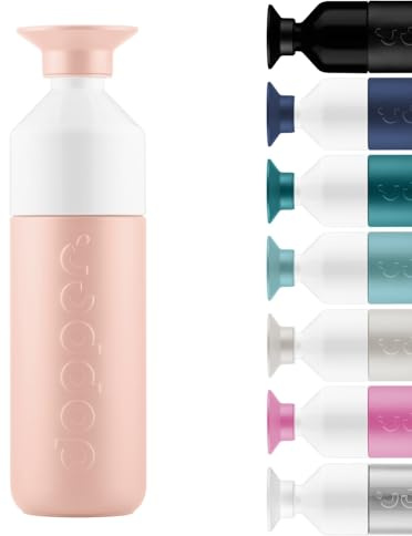 Dopper Insulated Thermo Bottle 580ml Pebble Peach - Double-Walled, Leak-Proof, Keeps Cold for 24h/hot for 9h - Stainless Steel Drinking Bottle - Thermo Mug - Coffee Cup - Water, Tea