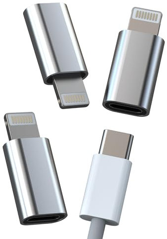 Adattatore da USB C Femmina a Lightning Maschio (3 Pack)per Apple iPad iPhone 14 Connettore Type-C Jack Cavo Adapter Ricarica Adattatori Spina Caricatore Tipo Presa Caricabatterie Convertitore YCJ-it