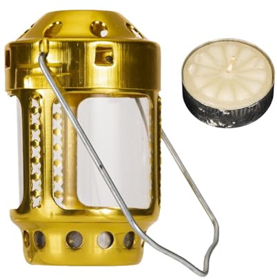 Lanterne chauffe-plat d'extérieur, lanterne à bougie portable | Lanterne à bougie à thé de camping avec poignée,Petit photophore intérieur et extérieur, décor d'éclairage en alliage d'aluminium pour p
