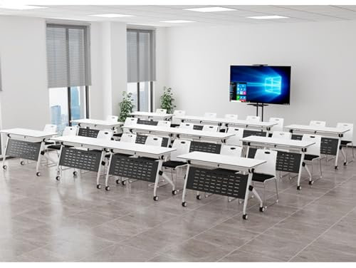 Moderner rechteckiger Konferenztisch aus Holz mit klappbarem Klappdeckel, ideal für Bürobesprechungen und Seminare