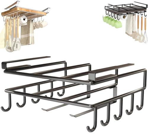 Générique Support De Planche À Découper Sous Placard, Étagère De Support De Planche À Découper En Acier Inoxydable, organisateur de la planche à découper (Noir avec Crochet)