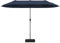 COSTWAY Ombrellone Doppio da Giardino 400 x 200 cm, Ombrellone Rettangolare con Base, Parasole Esterno con Manovella e 12 Stecche, per Giardino Piscina Patio (Blu)