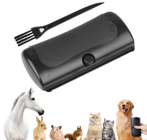 Groompro Enthaarungsbürste für Haustiere mit 2 Bürsten - Rhykin Shedding und Grooming Tool für Katzen, Hunde, Kaninchen und Pferde - Effektive Tierhaarentfernung Versorgung für Tierliebhaber
