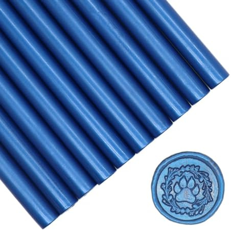 10 Stück/Packung Siegelwachsstäbchen für Wachssiegelstempel zum Verzieren von Hochzeitseinladungen, Karten, Umschlägen, Paketen und Verpackungen – Meeresblau