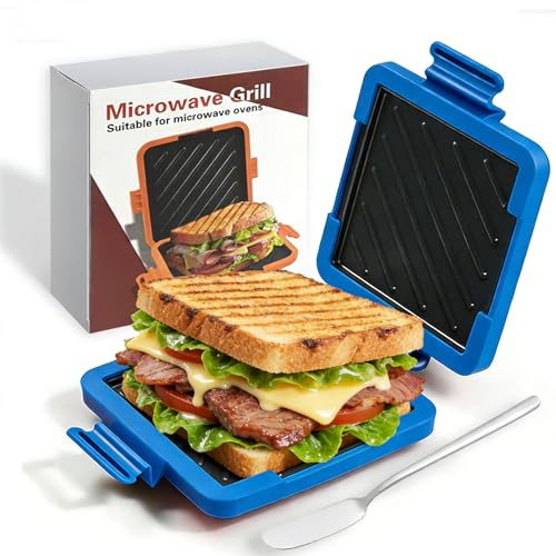 Microwave Grilled Cheese Maker, Microwave Toastie Sandwich Maker, Versatile Small Toaster, Easy to Clean & Fast Heating, Perfect for Cooking Breakfast, Grilled Cheese, Snacks (Blue)