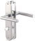 AGT Garniture de porte en inox pour portes de WC/SdB: 2 poignées sur pl...