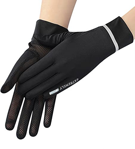 NICEYEA Women UV Mesh Sun Protection Driving Gloves Non-slip Touch Screen Gloves Summer Cool Cycling Riding Gloves Breathable Full Finger Mittens