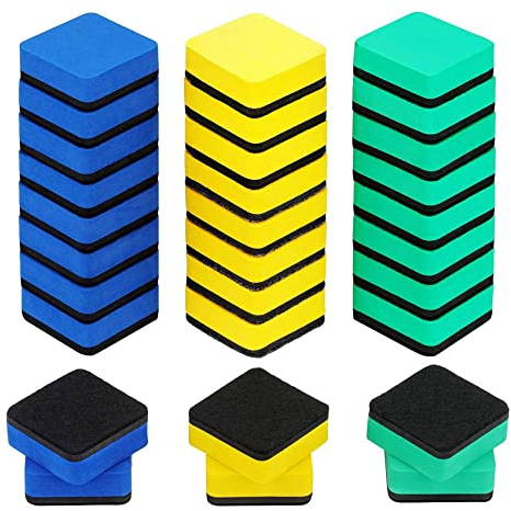 Tagtight 30 Pcs Magnetisch Tafelradierer Set für Whiteboard, Schwamm Reiniger Löscher Radierer, Whiteboard Reiniger für Trockenreinigung Stiften und Markern, Klassenzimmer, Büro und Zuhause (5*5*2 cm)