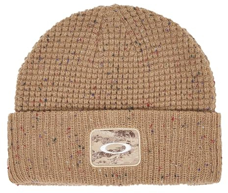 Oakley Mens Ellipse Patch Waffle Beanie, Humus, One Size