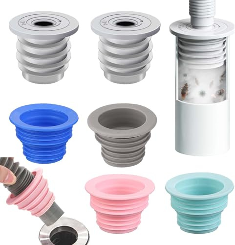 6 Tubo de Drenaje Anillo de Sellado Desodorante, FORMVERSITY Tapón de Drenaje de Silicona 35-40mm, Desague Lavadora 40-50mm, Empalme Desague Lavadora Sello de Tubería de Lavadora, Enlace Lavadora