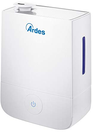 ARDES AR8U10 Humidificador de Ultrasonido NEBULO 30W, Humidificador Profesional Ambientes Casa Oficina Capacidad 4 Litros, 3 Niveles de Vapor con Gran Mando Táctil, Silencioso y Elegante, Blanco