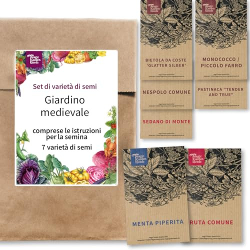 Giardino medievale - set di semi con 7 piante per l'orto medievale