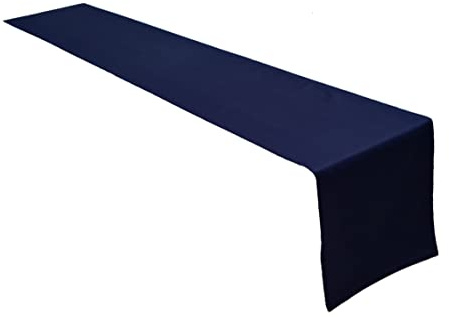 Lemos Home Hochwertiger Tischläufer Tischwäsche aus 100% Baumwolle Kollektion Konzept, Farbe & Größe wählbar (Tischläufer - 40x250cm, Marineblau)